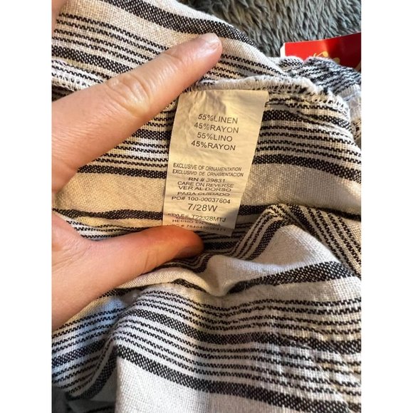 NWT Striped Linen Pants Size 7/28 - Picture 10 of 12